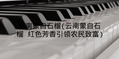 云南蒙自石榴(云南蒙自石榴 红色芳香引领农民致富)