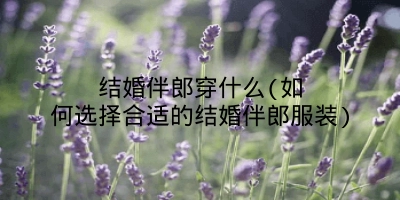 结婚伴郎穿什么(如何选择合适的结婚伴郎服装)