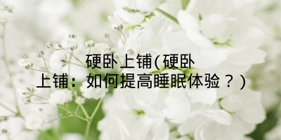硬卧上铺(硬卧上铺：如何提高睡眠体验？)