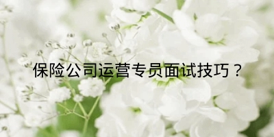 保险公司运营专员面试技巧?