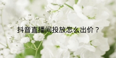 抖音直播间投放怎么出价?