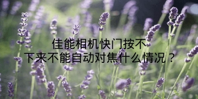 佳能相机快门按不下来不能自动对焦什么情况？