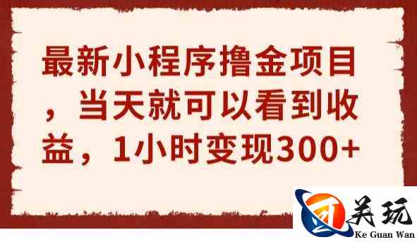 最新小程序撸金项目，当天就可以看到收益，1小时变现300+【揭秘】